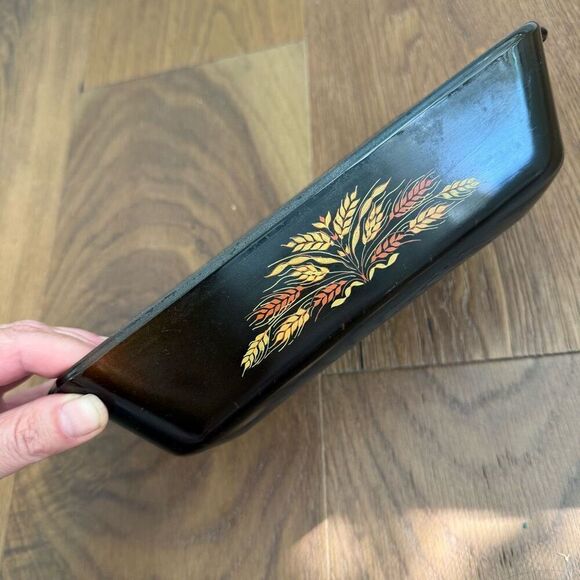 Vintage 70s Anchor Hocking Fire-King Bread Loaf Pan Amber Wheat - Picture 3 of 6